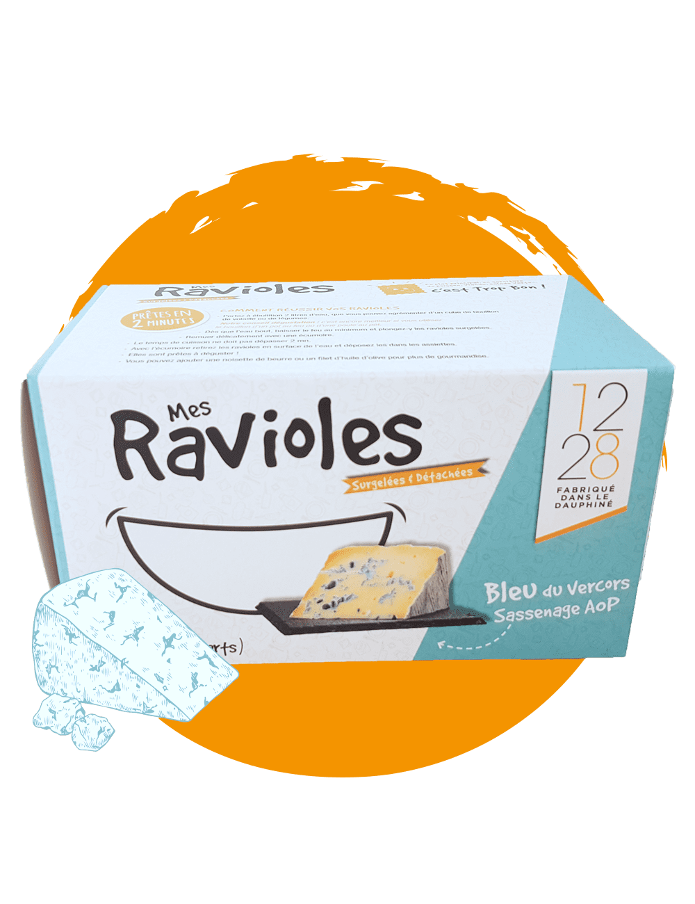 Ravioles au Bleu du Vercors (boîte de 1kg)